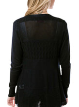 Plus Crochet Knit Open Cardigan Style 1070 in Black