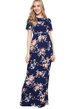 Floral Maxi Dress Style 3515 in Navy