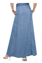 Chambray Paperbag Waist Maxi Skirt Style 1518