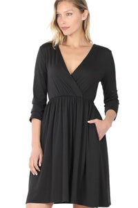 Midi Dress Style 2377 in Black or Mocha
