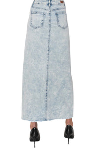 Long Denim Skirt in Sand Blush Style 89057