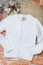 Cardigan Sweater Style 919 in White or Vintage Ivory Girls