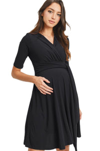 Maternity Dress Style 1248 in Berry, Black or Denim Blue