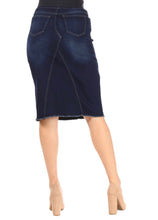 Mid-Length Denim Skirt Indigo Wash Style 77617