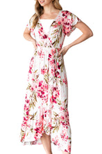 Floral Maxi Dress Style 5908 in Ivory