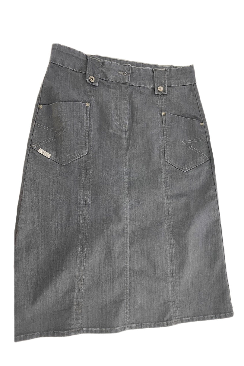 Mid length Denim Skirt style 195-609D